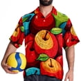 thumbnail image 4 of Fruit Men's Short Sleeve Poplin Beach Shirts, Casual Printed Button Down Summer Hawaiian Shirt - Unisex, 4 of 6