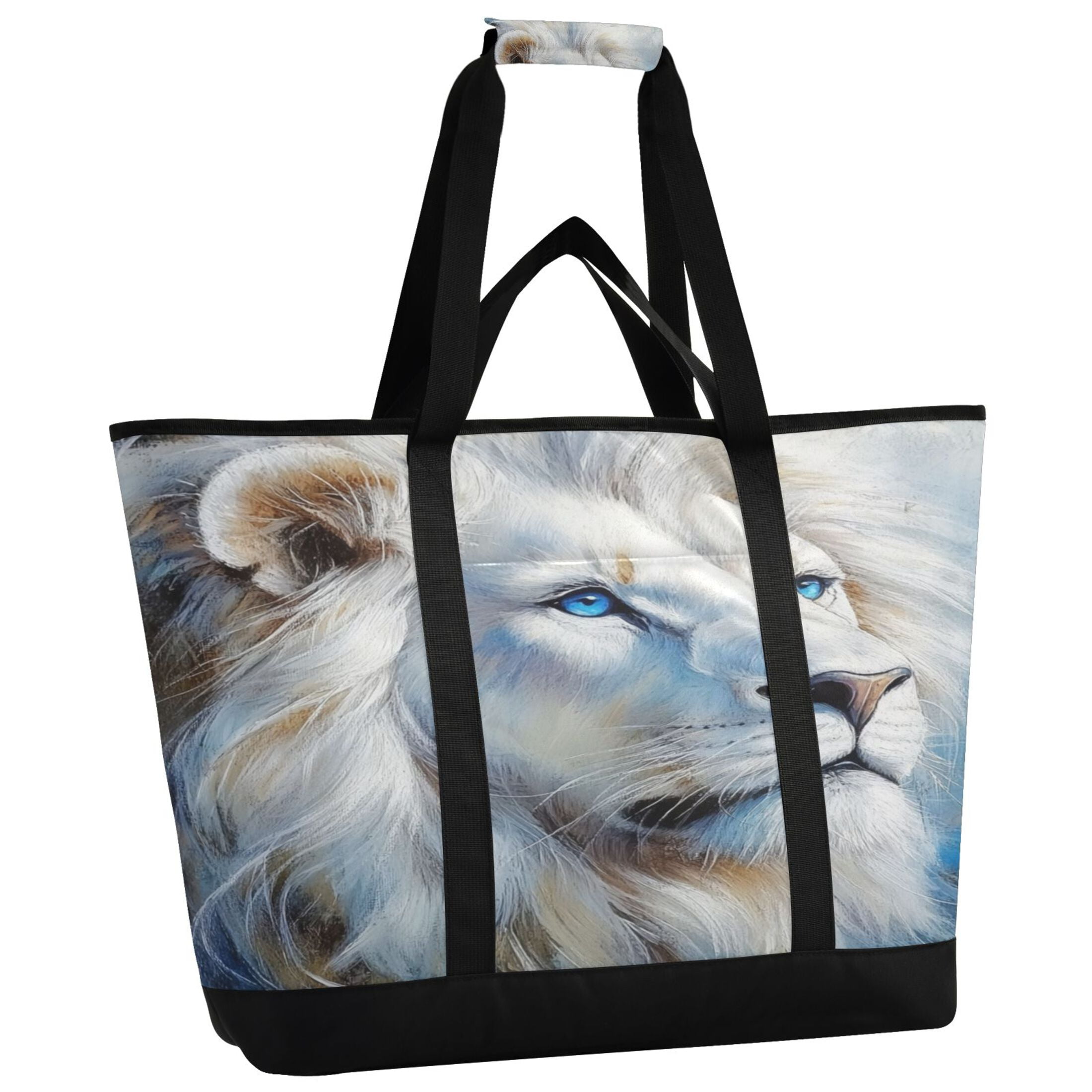 Large Hand-held Ice Pack Picnic Bag Insulation and Refrigeration Suitable for Shopping Picnics and Camping Blue-eyed Lion