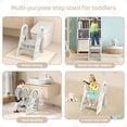 thumbnail image 2 of DUKE BABY Kids 3-Step Learning Stool Foldable Standing Tower for Toddlers White, 2 of 7