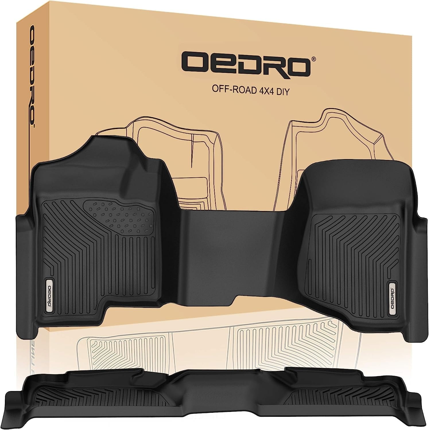 RVNI Floor Mats for 2007-2013 Chevy Silverado/GMC Sierra 1500 Crew Cab/07-14 Chevy Silverado/GMC Sierra 2500HD/3500 HD