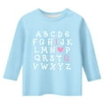 thumbnail image 4 of XASZHN T-Shirt Mode Fonctionnel Col Rond Manches Trois-Quarts Imprimé Décontracté pour Filles Bleu Clair 9-10 Ans, 4 of 4