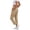 Khaki, variant on Women's Elastic Waist Side Pocket Straight Leg Cargo Pants, Breathable Comfort Trousers for Daily Commute & Utility Casual Wear White XL