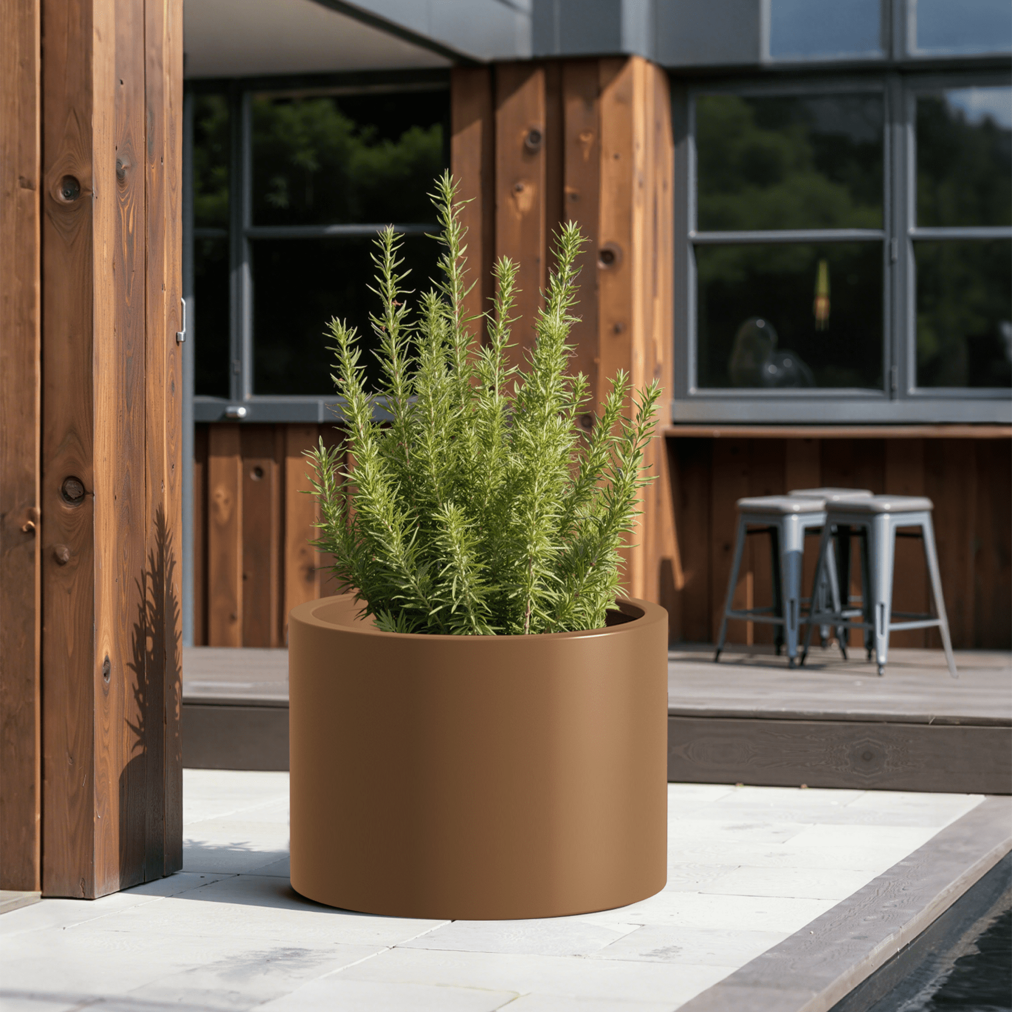 MAYEERTY 16*20" Outdoor Plant Pot, Heavy Duty Metal Rustproof Planters, Planter Box for Vegetables & Flowers, Brown