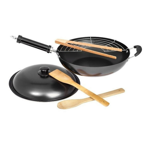 Imperial Home - 12" Wok Set Carbon Steel