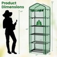 thumbnail image 3 of QHTER Mini Greenhouse Indoor Outdoor, 27" x 19" x 75" Portable Plant Grow House with 5 Tier Shelves, PE Cover, Roll-Up Zipper Door, Rustproof Elector-Coating Metal Frame for Patio Balcony Garden, 3 of 9