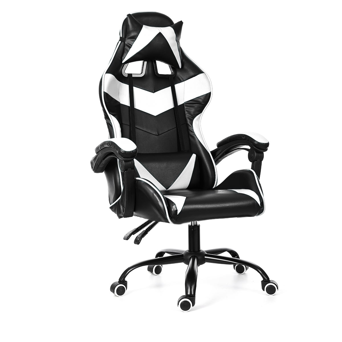 Details about   Leather Computer Gaming Chair High-back Swivel Racing Home Office with Footrest 