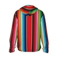 thumbnail image 3 of Daiia Mexican Serape Blanket Stripes UPF 50+ Sun Protection Hoodie Jacket Lightweight Long Sleeve Sun Shirt for Women Men with Pocket Hiking Outdoor-, 3 of 9
