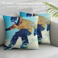 thumbnail image 3 of PRATYUS Decorative Couch Throw Pillow Covers, Square Set Cushion Case, Soft Couch Pillow Covers - Snowboarding 20x20in, 3 of 5