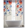thumbnail image 5 of Red Blue Flowers Sheer Curtains 108 Inch Length 2 Panels Set Window Treatments, Spring Floral Farmhouse Botanical Rustic Rod Pocket Semi Curtains for Living Room/Bedroom/Kitchen Décor, 104"W x 108"L, 5 of 7