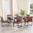 thumbnail image 6 of Kithkasa Leather Modern Dining Chairs for Dining Room,Black Base,Set of 2,Brown, 6 of 6