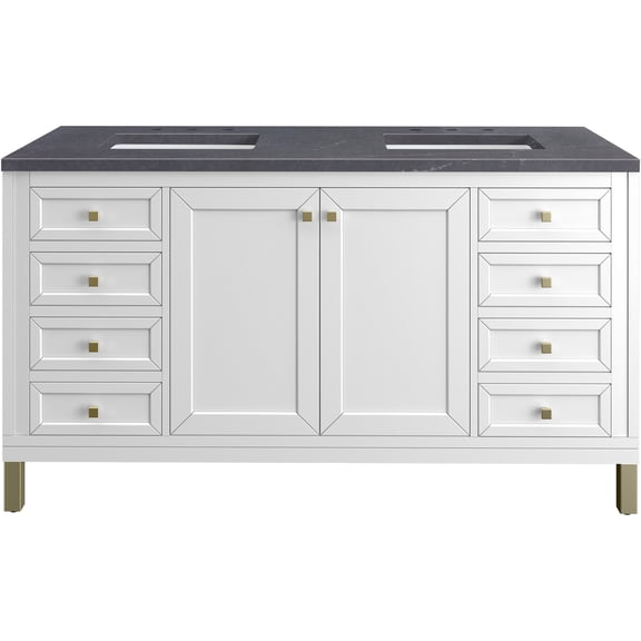 James Martin Vanities 503-V60d-3Csp Chicago 60" Free Standing Double Basin Vanity Set -