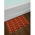 thumbnail image 2 of Retro Bath Mat, Fifties Sixties Inspired Composition of Abstract Shapes on Dark Dotted Background, Non-Slip Plush Mat Bathroom Kitchen Laundry Room Decor, 29.5 X 17.5 Inches, Multicolor, Ambesonne, 2 of 2