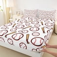 thumbnail image 5 of Erosebridal Cartoon Baseball Pattern Queen Sheet Sets, Sport Bed Set for Boys and Girls, 4 Pieces, 1 Flat Sheet, 1 Fitted Sheet and 2 Pillowcases, 5 of 6