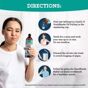 GuruNanda Farmed Mint Oil Pulling Natural Mouthwash with Essential Oils & Vitamins D3,E,K2 - Toothbrush & Tongue Scraper - 8 fl oz X 3