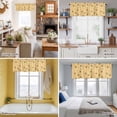 thumbnail image 5 of Cartoon Style Bees Valance Curtain for Windows Yellow Honeycomb Cute Animal and Flowers Rod Pocket Curtain Valances Short Window Treatments Panels for Kitchen Bathroom Laundry Basement 60 x 18 Inch, 5 of 9
