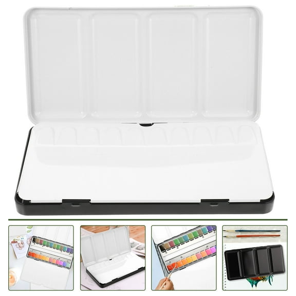 Empty Watercolor Pigment Box Gouache Case Subpackage Holder Tray for Artists 3 Organizer