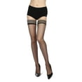 thumbnail image 4 of MeMoi Women's Nudes Ultra Bare Lace Top Thigh Highs - Womens - Female (L-XL, Black), 4 of 6