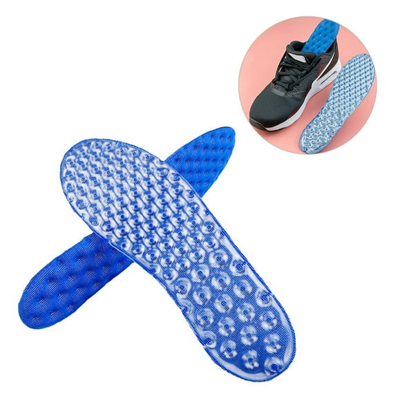 LABSERRON 1 Pair Super Insoles for Mens Shoes Blue TPU Cloth Sports Absorption Size 39-40