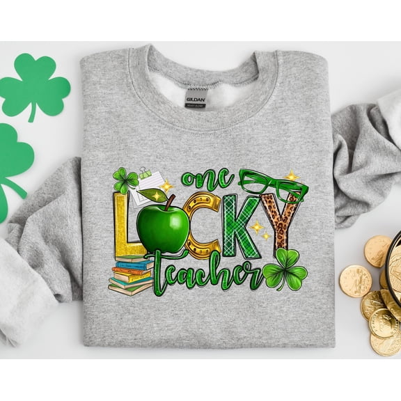 One Lucky Teacher Shirt StPatrick Day Teacher Shirt Shamrock Tshirt Teacher Gift Blessed T