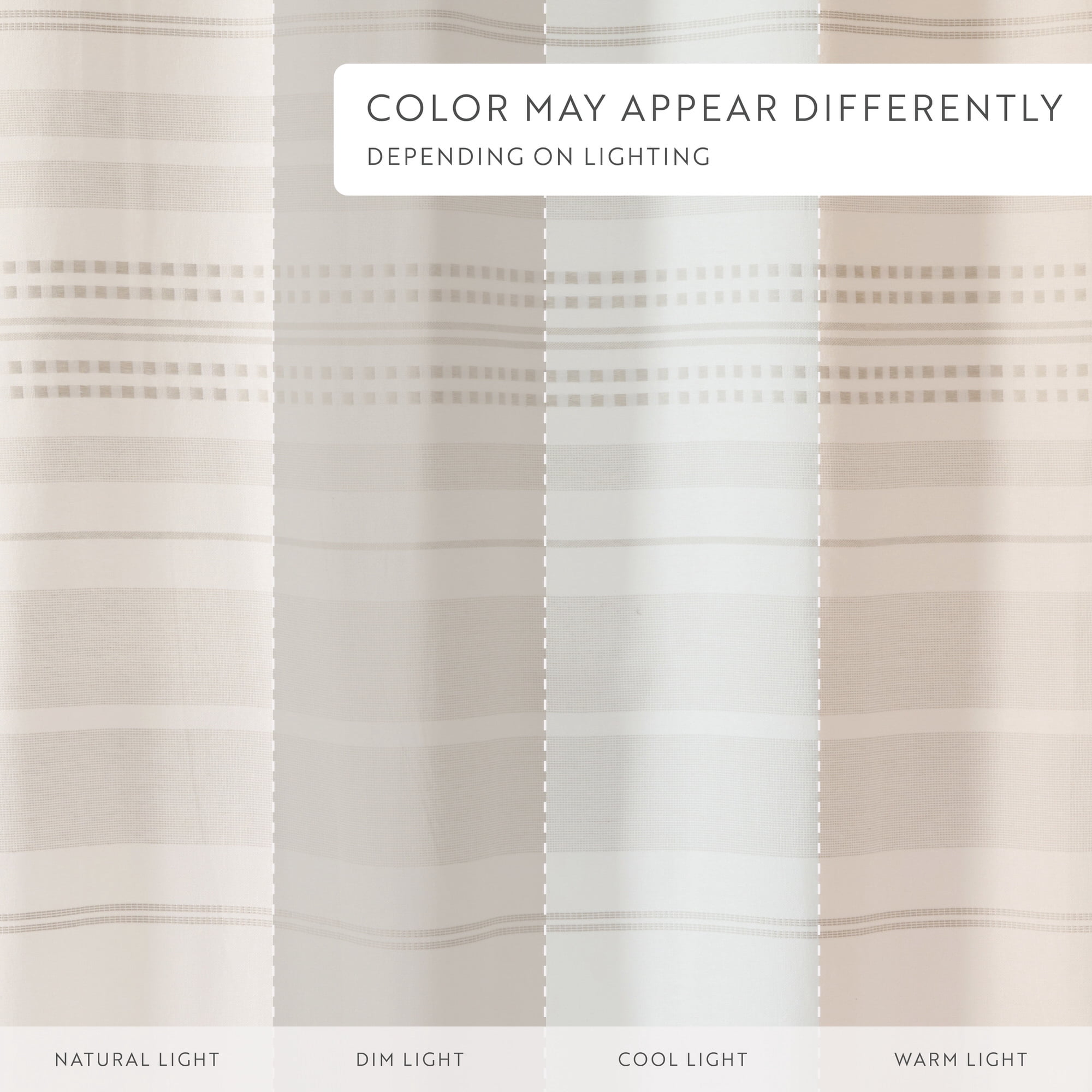 Cotton Blend Placement Stripe Shower Curtain