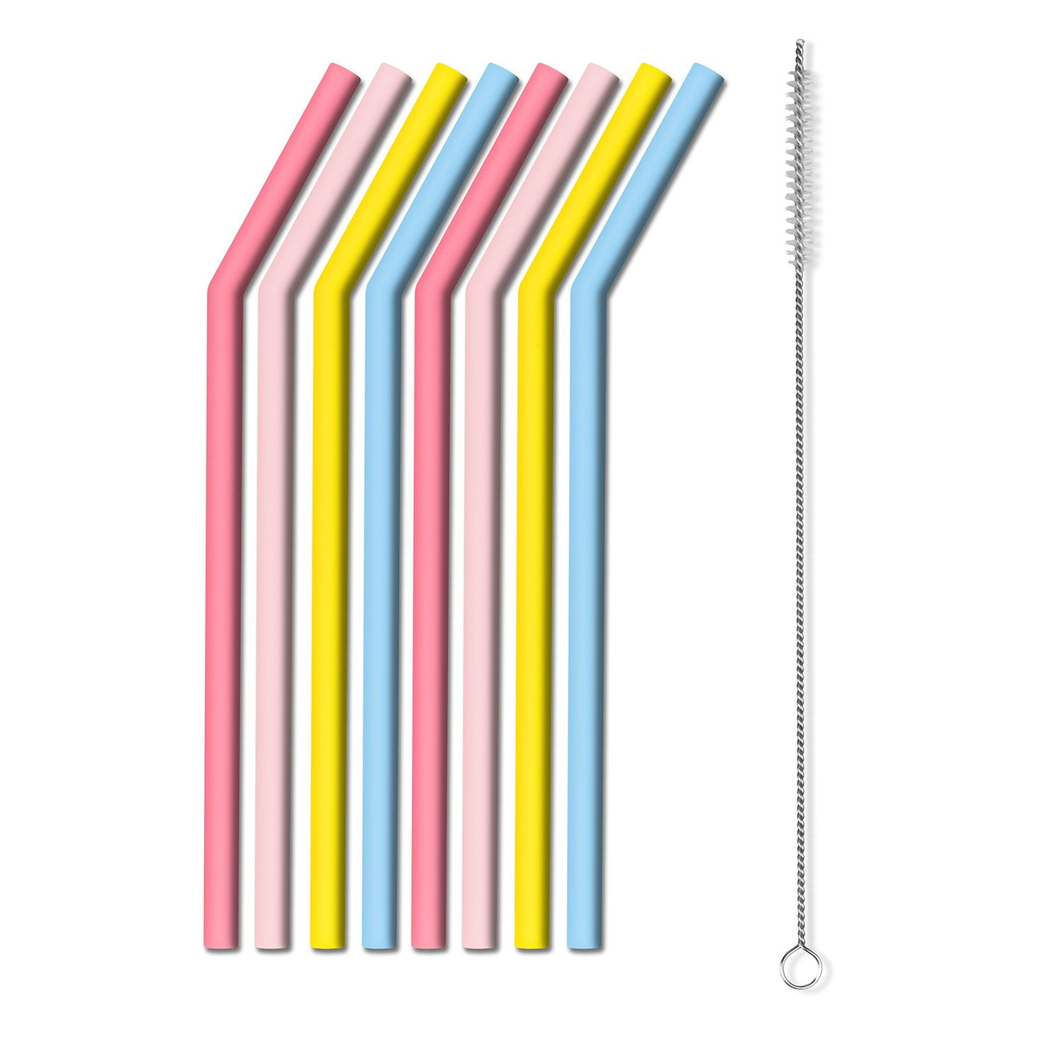 Pastel Silicone Straw Set - Eco-Friendly