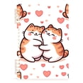 thumbnail image 2 of Hearts with Cats Ring Binder Notebook Journey Note Diary College Ruled Spiral Notebook Study Loose Leaf Paper A5 60 Pages, 2 of 8