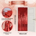 thumbnail image 2 of 3 Pack 3.3 x 9.8 Feet Foil Fringe Curtains, Red Metallic Tinsel Door Curtains Photo Booth Backdrop for Wedding Birthday Bridal Shower Baby Shower Bachelorette Party Decorations, 2 of 7