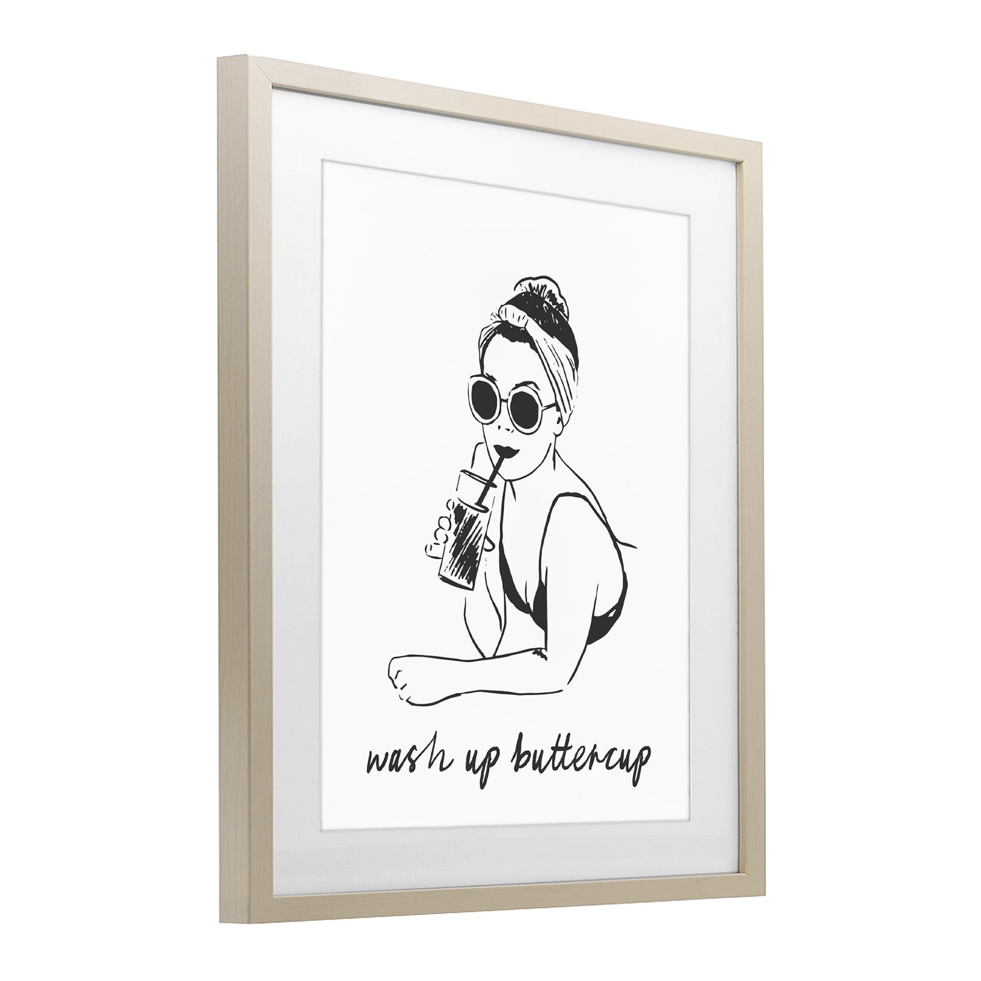 Stupell Industries Wash Up Buttercup Retro Birch Framed Print Under Glass, design by Lettered and Lined