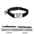 thumbnail image 2 of Miaocao Heart Bling Cat Collar with Safety Belt and Bell Adjustable 8-10 inches for Kitten Cats (Black+Pink), 2 of 6