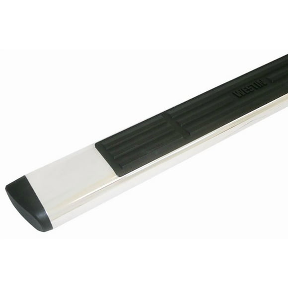 Westin Automotive Nerf Bar 22-6040 Premier; With Step Pads; 6 Inch Oval Straight; Polished; Stainless Steel; With Plastic End Caps; Mounting Bracket Required