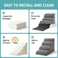 thumbnail image 4 of PetSafe Curved Dog Stairs – Foam Ramp for Small Pets, Non-Slip Ladder for Bed & Sofa with Waterproof Cover, 4 of 5