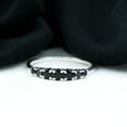 thumbnail image 3 of Rosec Jewels Black Onyx Half Eternity Ring for Women, Graduated Style Ring - 0.75 CT, 10K White Gold, US 6.00, 3 of 6