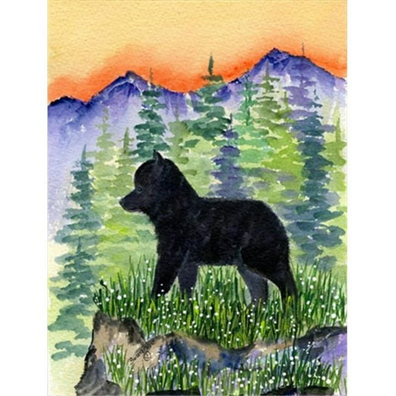 Schipperke Canvas Flag - House Size, 28 x 40 in.