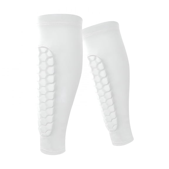 TELOLY Soccer Shin Guards for Kids Youth Adults, Shin Guard Soccer Sleeves for 2-18 Years Old Boys Girls Men Women, Calf Compression with Honeycomb Pads (Size M, White)