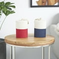 thumbnail image 2 of 5"W, 7"H Cream Cotton Coiled Colorblock Buoy Sculpture with Red and Blue Bases, by DecMode (2 Count), 2 of 10