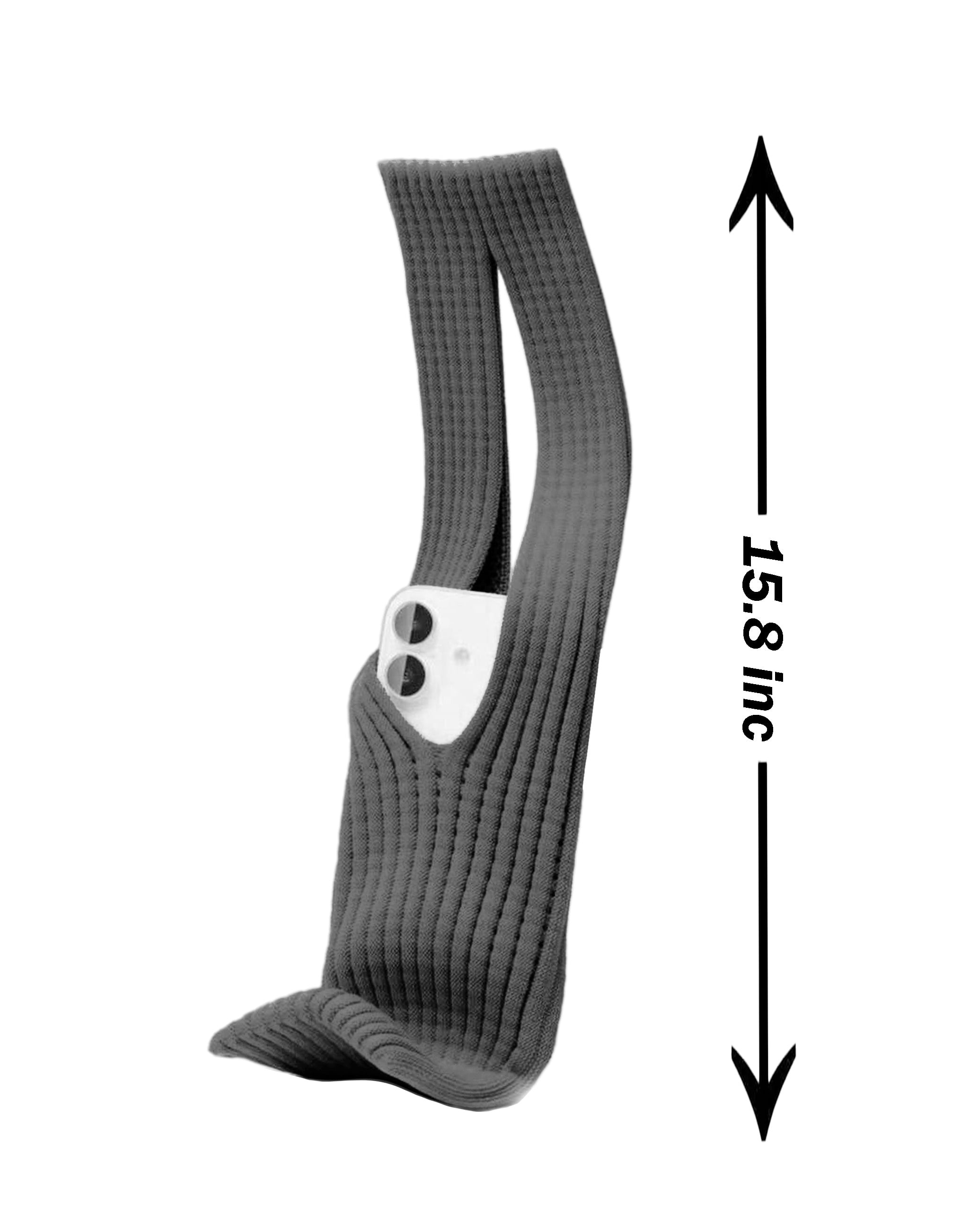 Short Compact Flex-Knit Phone Pouch - Black