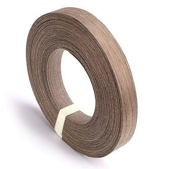 SOPOTUTU Flexible Brown Wood Veneer Edge Banding Tape for Furniture Repair, Restoration, and Projects