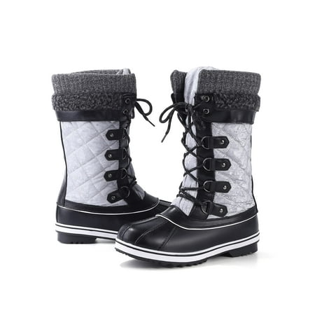 

Women Waterproof Mid Calf Anti-slip Outdoor Warm Duck Boot for Winter Hemp