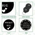 thumbnail image 3 of Pocket Hug Token Stainless Steel Token Bulk Long Distance Relationship Keepsake with Leather Key Chain Inspirational Gift for Men Boyfriend Girlfriend Son Daughter Brother Husband 3x3cm Black, 3 of 9