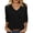 Black, variant on Women's Casual 3/4 Sleeve Length T-Shirts Tunic Tops V Neck Loose Fit Basic Tee Solid Color Blouse for Work Daily