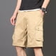 thumbnail image 2 of Pantalones Cortos Deportivos para Hombre con Bolsillos de Moda Casual Múltiples Bolsillos Pantalones Cortos, Algodón Sólido, 2 of 9
