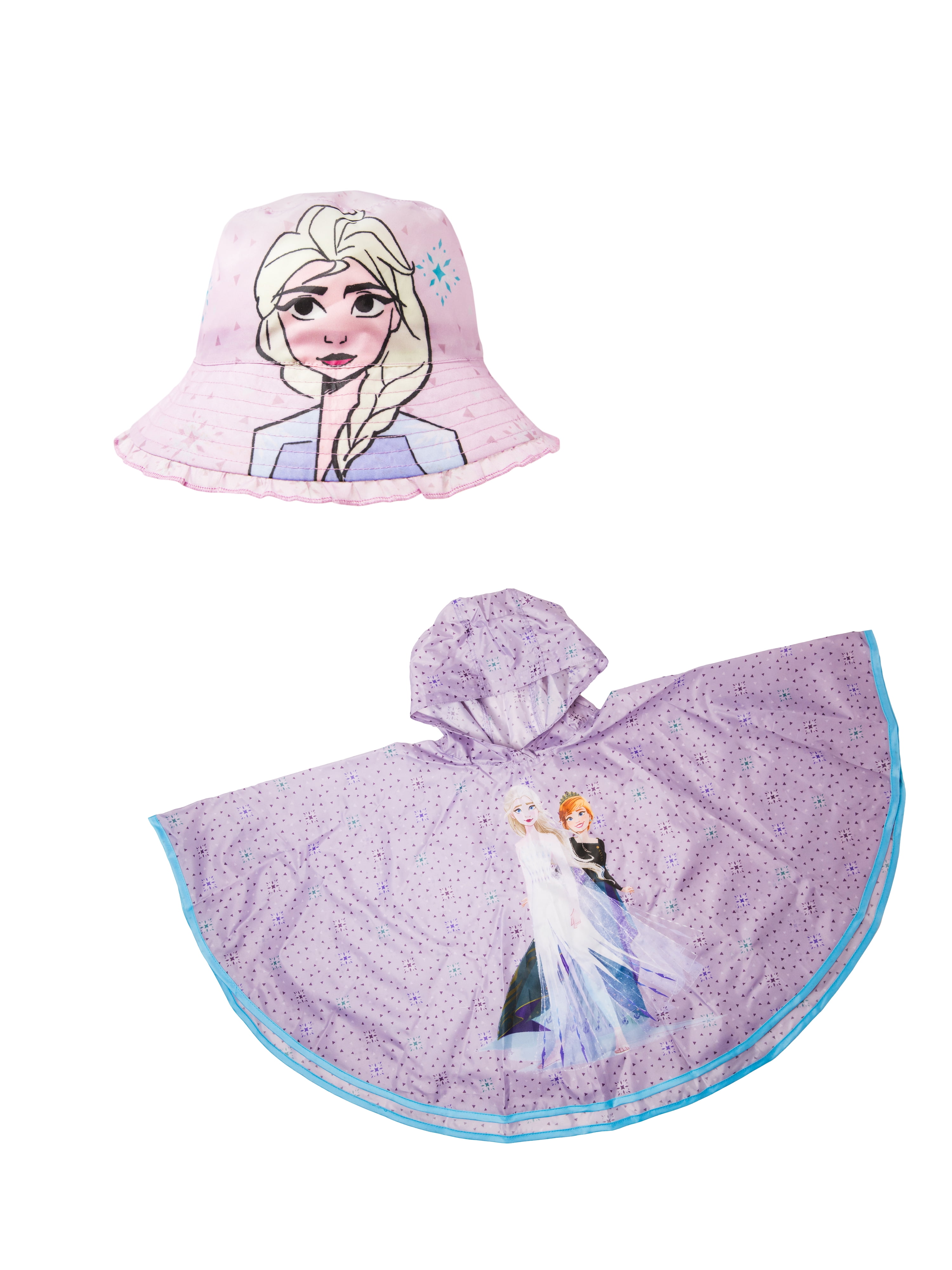 Disney Frozen II Queen Elsa Hooded Raincoat Rain Jacket Poncho Outwear for Girls Toddlers Kids Children