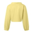 thumbnail image 4 of Lixiuxyad Womens Open Front Cardigan Women's Comfortable Small Sweetheart Top Ruffle Flare Sleeve Solid Chiffon Small Shawl Cardigan,Yellow, 4 of 4