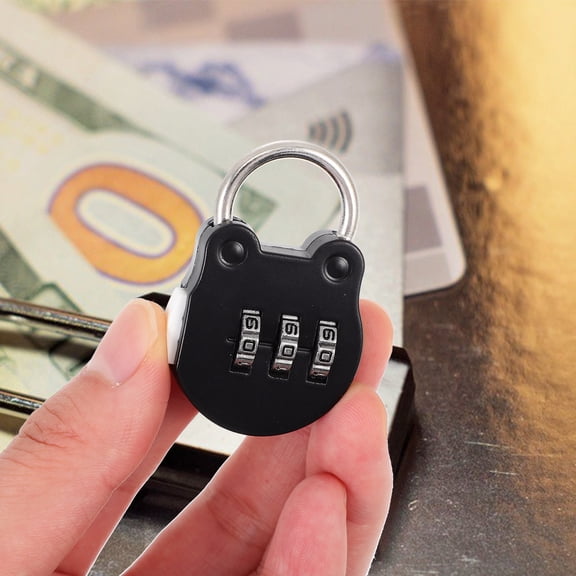 Milisten 4Pcs Combination Padlocks Black Metal Lock with 3 Digit Code for Gym Locker Luggage