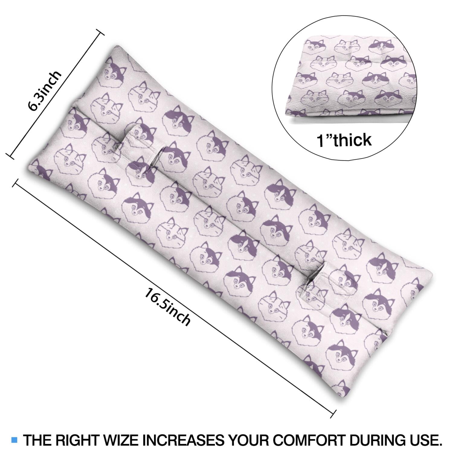 Funny Cat Illustration Seatbelt Cushion - Post-Surgery Mastectomy & Heart Surgery Recovery Pillow - Soft Car Travel Pad for Cat Lovers