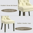 thumbnail image 3 of KCC Faux Leather Dining Chairs Set of 2, Upholstered High-end Tufted Dining Room Chair with Nailhead Back Ring Pull Trim Solid Wood Legs, Contemporary Nikki Collection Modern Style for Kitchen, Beige, 3 of 9