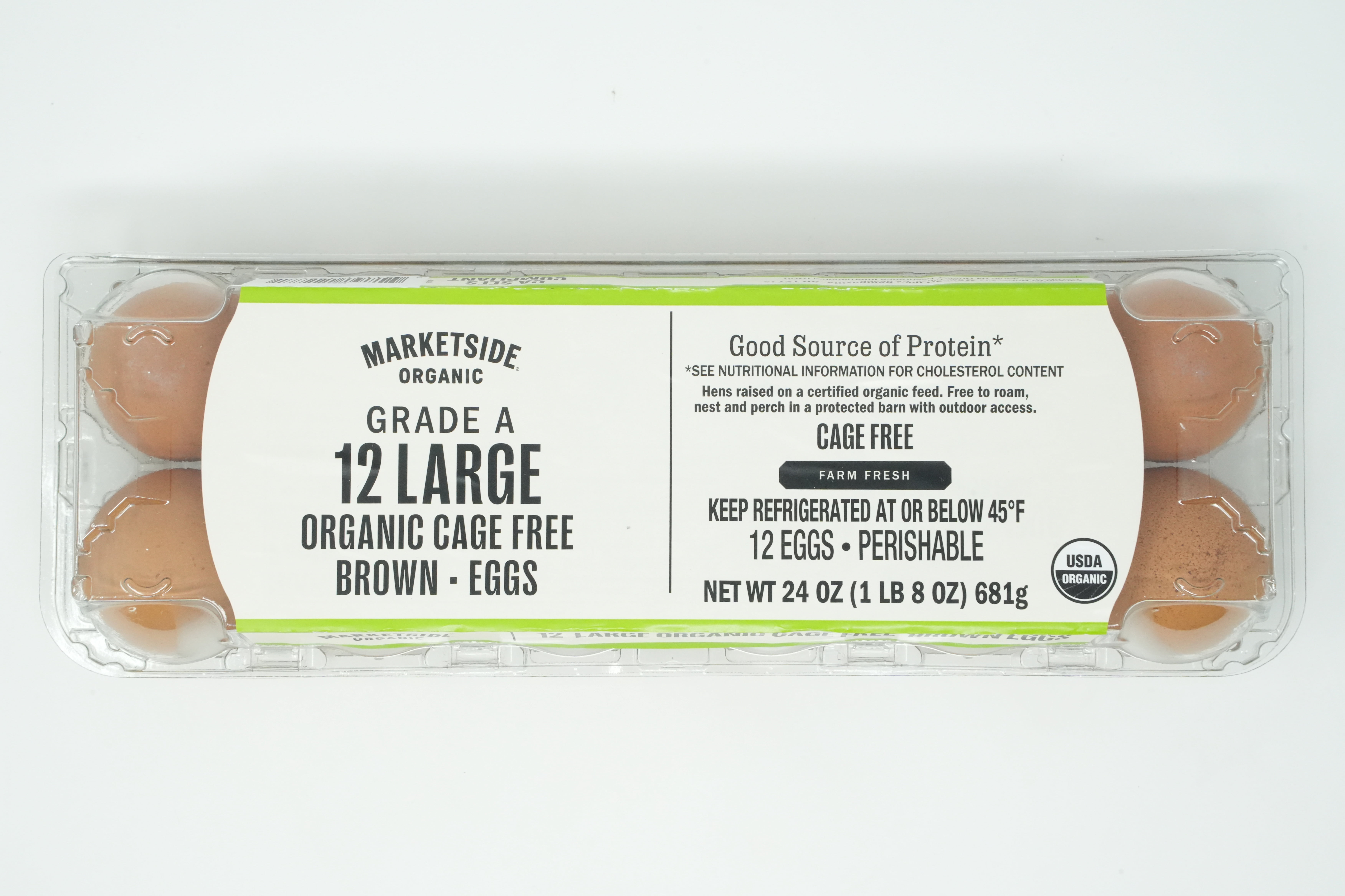 Marketside Organic Cage-Free Large Brown Eggs, 12 Count