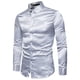 thumbnail image 2 of Minnieouse Camisa satinada lisa para hombre Casual Slim Fit - Grande y de secado rápido para cualquier ocasión Camisa para hombre Formal de Camisetas gris claro S, 2 of 6