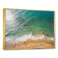 thumbnail image 2 of Designart "Aerial View Green Coastal Waves I" Beach Framed Wall Art - Coastal Beige Beach & Ocean Entryway Framed Wall Art, 2 of 6
