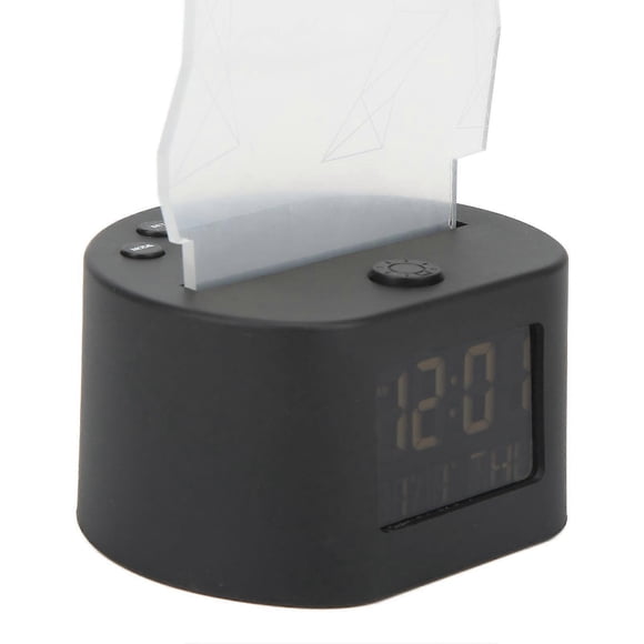 Digital Clock Perpetual Calendar LED RGB Black Base Deer Style Dual Power Supply 3D Acrylic Cartoon Night Light for Room